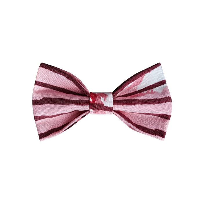 Roze mašna sa horizontalnim prugama